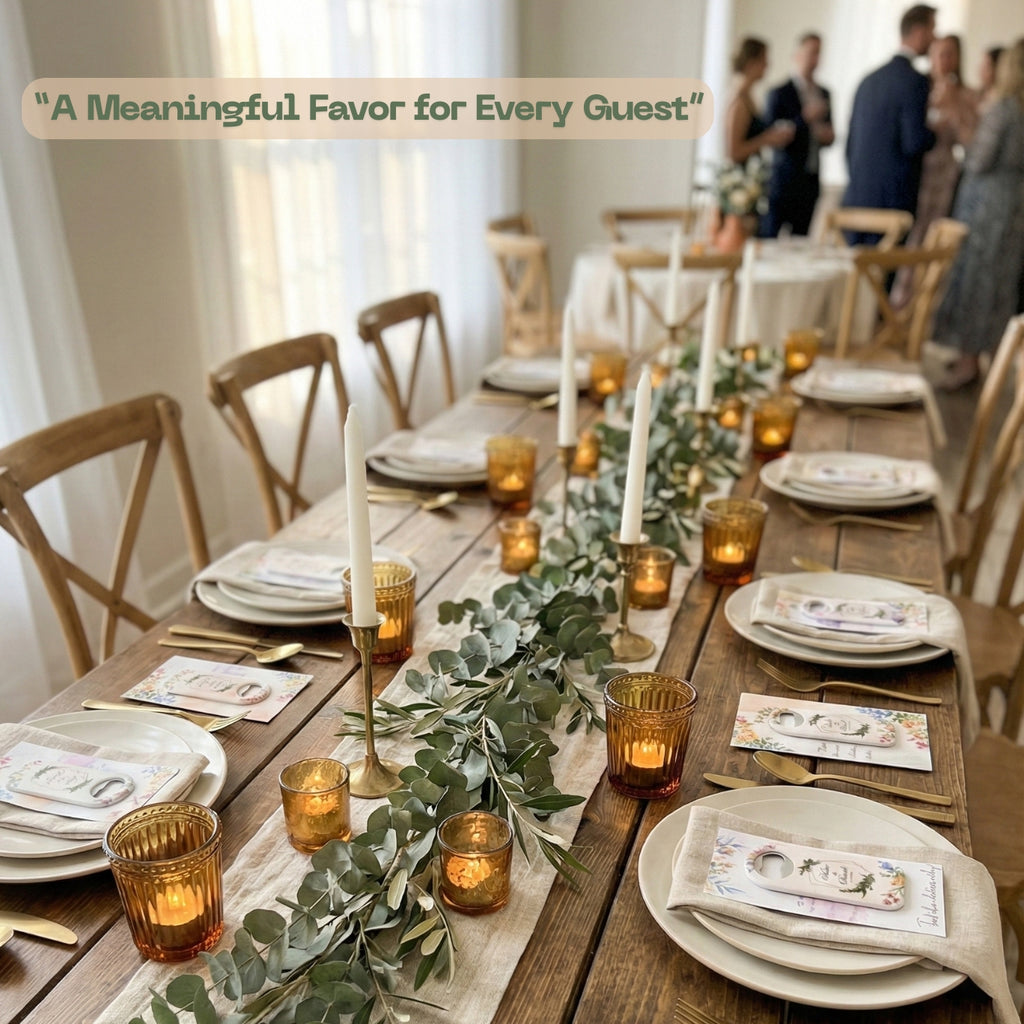 Custom rectangle magnetic bottle opener with thank you card