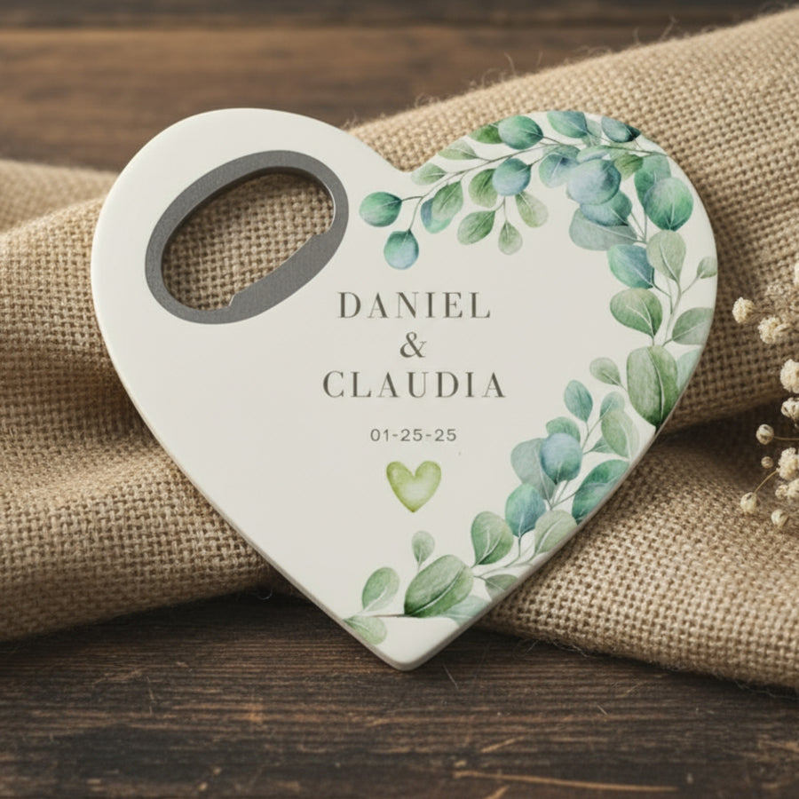 Personalized Magnetic Bottle Opener Wedding Favors – Custom Name & Date, Bulk Orders